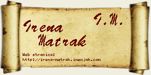 Irena Matrak vizit kartica